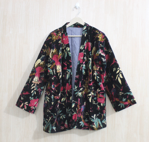 ชุดกิโมโนผ้ากำมะหยี่ลายป่า ชุดคลุมอาบน้ำผ้ากำมะหยี่สำหรับดื่มชาตอนเช้า เสื้อคลุมกำมะหยี่ลำลองสำหรับผู้หญิง ชุดเพื่อนเจ้าสาว แจ็คเก็ตกำมะหยี่สำหรับงานกลางคืน - Product Image 3