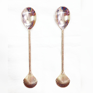 Ensemble de 4 cuillères à dîner en laiton faites à la main avec polissage et laque Meilleure qualité Design unique Cuillère à dîner pour la maison - Product Image 2