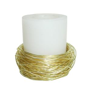 Portavelas decorativo de primera calidad, soporte de pilar de vela chapado en oro, malla de alambre, estilo moderno, candelabro elegante de bajo precio para decoración del hogar - Product Image 1