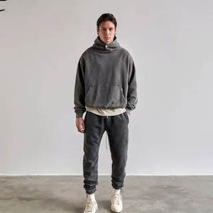 Nouvelle arrivée personnalisé Tie Dye Blank Plain Pullover Survêtements Vintage Oversize Acid Wash Deux Pièces Ensemble Hommes Survêtement - Product Image 6