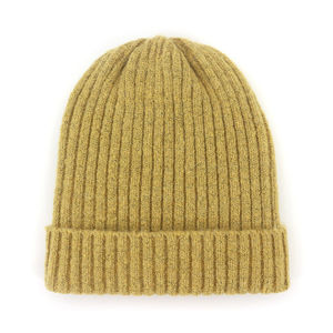 Gorro de Cachemira con bordado dorado de gama alta de diseñador, gorros de punto de invierno de lujo para temporada de otoño, mezcla de lana de edición limitada - Product Image 4
