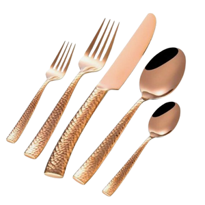 Cubiertos de proveedores indios Cubiertos Juego de cubiertos de metal de acero inoxidable Cubiertos con acabado dorado para uso en fiestas de bodas - Product Image 2