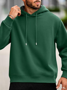 Sweat-shirt à capuche décontracté de couleur unie pour hommes, sweat-shirt à capuche uni confortable et surdimensionné, meilleures ventes, grande taille pour la saison d'automne - Product Image 4