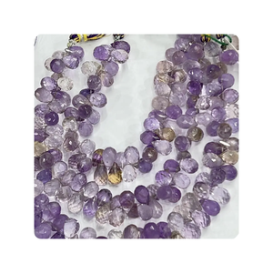 AAA พลอยควอทซ์อะเมทรินธรรมชาติคุณภาพสูงเหลี่ยมเพชรพลอย Briolette หยดน้ำขนาด8นิ้วเส้นใย5-6มม. ccgtc ได้รับการรับรอง alif - Product Image 4