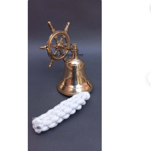 Cloche de bateau en laiton massif de 4 "Anneau de cloche de bateau en laiton massif pour la cuisine, la porte extérieure et intérieure. - Product Image 2