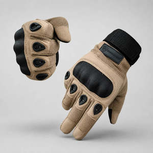 Guantes de Motociclista Dominance, Guantes de Cuero Marrón para Conducir en Verano, Protección Completa para los Dedos - Product Image 1