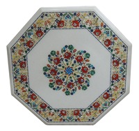 Dessus de table en marbre décoratif de fabrication indienne pour une utilisation intérieure et extérieure élégante disponible au prix d'exportation