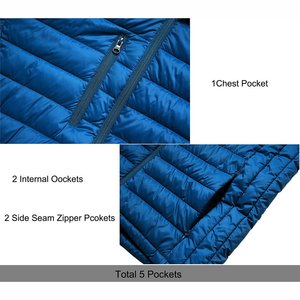 Veste matelassée légère décontractée pour l'extérieur en gros, personnalisée, imperméable, pour la saison hivernale, avec capuche, livraison DDP - Product Image 5