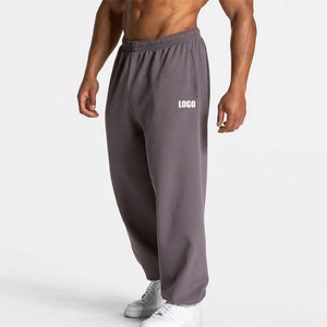 Pantalon de survêtement pour homme en molleton 100% coton de haute qualité, coupe ample, poids lourd, jambe droite, surdimensionné, pour l'entraînement, la salle de sport, la course à pied - Product Image 1