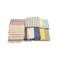 Serviettes de plage écologiques en coton turc tissé à carreaux, unisexes, séchage rapide, antimicrobiennes, jetables, très absorbantes, compressées