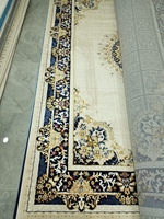 Adiva Turkish Woven Jacquard Machine Made Polyester Carpet Stain Resistant High Pile Oriental Style Geometric Pattern Jute