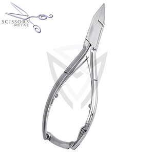 Pinzas de uñas de resorte de barril de acero inoxidable de calidad superior mango curvo bloqueo cutícula cortadora manicura pedicura dedo bebé - Product Image 1