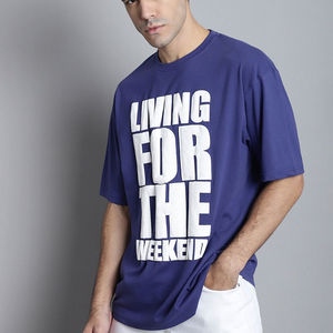 T-shirt personnalisé surdimensionné 100% coton pour hommes de grande taille à manches courtes avec impression bouffante logo motif vierge style lettre - Product Image 3