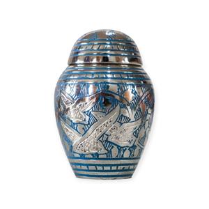 โกศโลหะสลักลายเงิน สำหรับเก็บอัฐิ พร้อมลวดลายศิลปะ โกศเก็บอัฐิสำหรับเถ้ากระดูก - Product Image 1