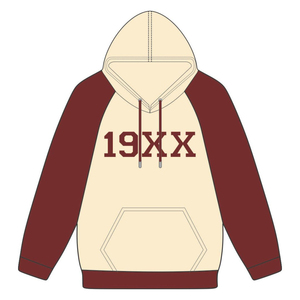 เสื้อมีฮู้ดแบบสวมหัวมีฮู้ดสำหรับปีที่ก่อตั้งโดยปี Kap เสื้อมีฮู้ดผ้าคอตตอนแขนเสื้อสีแดงเข้มเสื้อผ้าพี่น้องคนกรีก - Product Image 2