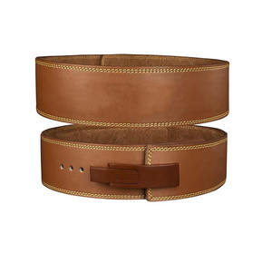 Ceinture de musculation en cuir de gymnastique avec logo personnalisé Ceinture d'entraînement en cuir de vachette robuste Boucle de levier d'haltérophilie lourde Livraison directe - Product Image 4