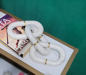 Eslabón de cadena de mármol superventas, decoración nórdica hecha a mano de lujo, decoración moderna para el hogar, adorno decorativo, pieza decorativa - Product Image 1