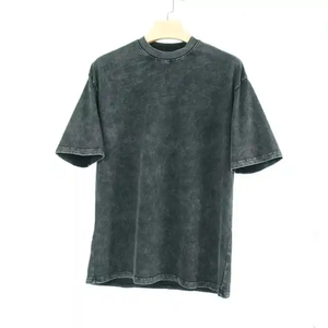 New Style Unisex Plain Vintage T-shirt Loose Fit High Quality 100% Heavy Cotton Oversized Acid <b>Wash</b> Breathable O-Neck Short - Product Image 3