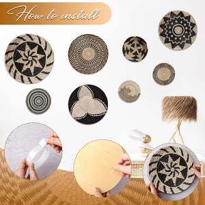 ของตกแต่งผนังไม้สไตล์โบฮีเมียนแขวนเรียบง่ายเรียบง่ายศิลปะติดผนังไม้ทรงกลมพร้อมกาวสำหรับห้องครัวบ้านห้องนอน12ชุด - Product Image 5
