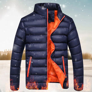 Chaquetas acolchadas de alta calidad para hombre para invierno, abrigo de burbujas para clima frío con cierre de cremallera, relleno de algodón - Product Image 2