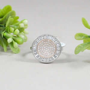 Princess Cut Cubic Zirconia 925 Anillo de plata esterlina 14K Metal Pureza Rodio y chapado en oro para bodas - Product Image 5