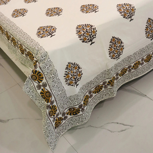 Jaipuri ผ้าคอตตอนออร์แกนิกลาย100% ผ้าปูที่นอนและผ้านวมแบบทำมือดีไซน์เนอร์สำหรับทุกฤดู - Product Image 1