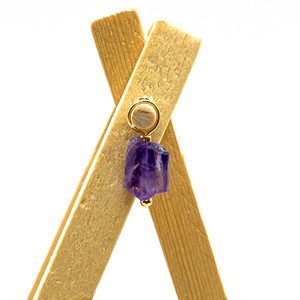 Natural Amethyst Raw February Birthstone Minimalist Fashion Pendants and Charms with Gold Plated <b>Wire</b> Loop For Necklaces - Product Image 2