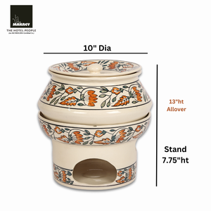 Elegante juego de platos de frotamiento de cerámica de 8L, Buffetware de calidad superior, pintura con acabado de piedra para hoteles, restaurantes, eventos, Catering - Product Image 3