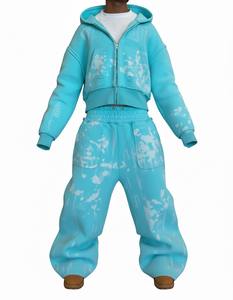 Conjunto de Sudadera con Capucha y Pantalones Deportivos Extra Grandes de Felpa Francesa de 420 Gsm, Lavados al Ácido, Estilo Urbano Personalizado - Product Image 6