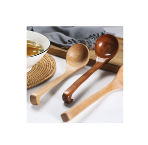 ทัพพีซุปทำจากไม้ทัพพีตักซุปทัพพีเสิร์ฟอุปกรณ์ในครัวทำซุปโลหะขัดเงาสินค้าขายดี - Product Image 2