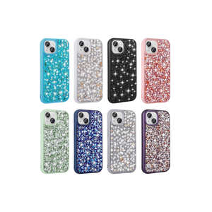 Étui de protection de luxe Netzy SAFA Linea Series avec design en strass pour iPhone 15 11Pro 14 Plus 13 Pro Max Violet foncé - Product Image 3