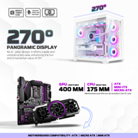 FANTECH casing PC Gaming GPU, CG85 ATX 400mm GPU Mid Tower 270 derajat tampilan panorama Panel magnetik kaca Tempered 6 RGB