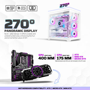 Fantech CG85 <span class=keywords><strong>ATX</strong></span> 400มม. เคสพีซีสำหรับเล่นเกมขนาดกลางระดับ270องศามุมมองแบบพาโนรามาแผงแม่เหล็กกระจกนิรภัย6เคสสำหรับแฟนๆ - Product Image 6