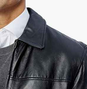 Chaqueta de Cuero Vacuno para Hombre, Corte Ajustado, Cuello Alto, Estilo Urbano, Ecológica, Informal, para Motociclistas - Product Image 3