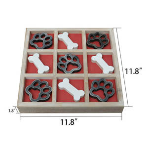 Juego de Mesa de Tres en Raya de Madera con Temática de Perros, Juego de Estrategia Clásico, Diversión Familiar, Entretenimiento de Habilidad, Juego Artesanal - Product Image 5