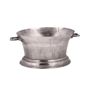 Grand seau à glace en fer galvanisé cylindrique de conception classique avec couvercle et poignées en bois pour le stockage du vin et l'utilisation de refroidissement - Product Image 3