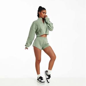 Haute qualité personnalisé vert femmes sueur décontracté Mini Shorts extensible Super doux confortable et respirant Gym Fitness Shorts pour les femmes - Product Image 4