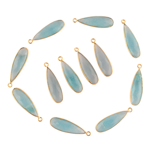 Fabricant fournit une forme de goutte d'eau Jade simple connecteur de Bail plaqué or bricolage boucles d'oreilles pendentif connecteur de charme 15 pièces Lot - Product Image 1