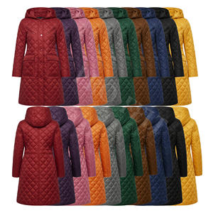 Street Style Light Weight Long Quilted <b>Coats</b> Hooded Winter Warm Padded Button Front Casual Outdoor Plus Size Quilted Long <b>Coats</b> - Product Image 1