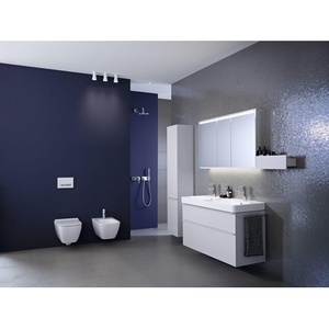 WC suspendu Geberit SMILE Square Rimfree à chasse profonde, blanc, avec design fermé - Product Image 3