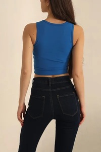 Nueva camiseta sin mangas para mujer, el mejor estilo de diseño, cuello redondo, manga corta, camiseta sin mangas corta, informal para mujer 2026 - Product Image 6