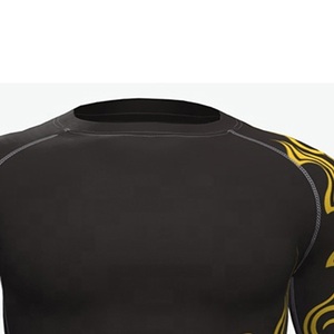 Vente en gros Personnalisé Qualité supérieure Noir Sublimé Protège-bras Sublimation Imprimé Jiu Jitsu MMA Rash Guard pour hommes - Product Image 6
