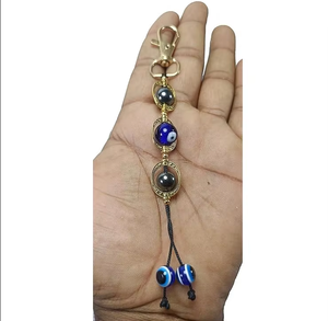 Llavero de cristal de alta calidad con ojo turco, cuentas redondas, llavero de piedra natural, regalos para mujer, venta al por mayor - Product Image 3