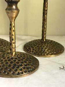 Ensemble de 3 bougeoirs antiques en fonte, Design à points, moderne, meilleure vente - Product Image 5