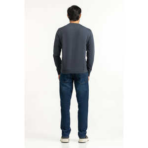 Sudadera de Corte Regular con Patrón Sólido, Logotipo Bordado Personalizado, XXS/XL, Tejido de Punto Crochet, MN-SWS-WS25-013, Lavado Ácido - Product Image 4