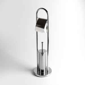 Portarrollos de Papel Higiénico y Escobillero Cromado con Base Redonda - Product Image 6