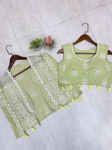 เสื้อเบลาส์สามชิ้นลายพลาสโซและเสื้อเชียร์พร้อมงานปักเลื่อมและงานกระจกจริง - Product Image 2