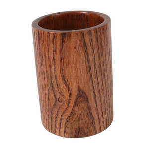 Solid Wood Modern Standing Multifunctional <b>Utensil</b> Holder Cylinder Cutlery Stand Natural Finish Kitchen Countertop <b>Organizer</b> - Product Image 2