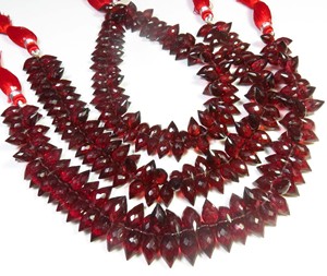 Meilleure Collection de pierres précieuses de grenat africain naturel 9-11.5mm perles de goutte de rosée à facettes Double pointe pierres précieuses en vrac grenat rouge Mozambique - Product Image 3