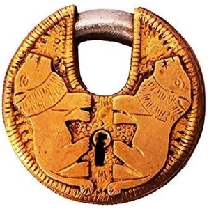 Functional Brass Lion Padlock with Keys Golden Working Lock by Category Padlocks - Product Image 2